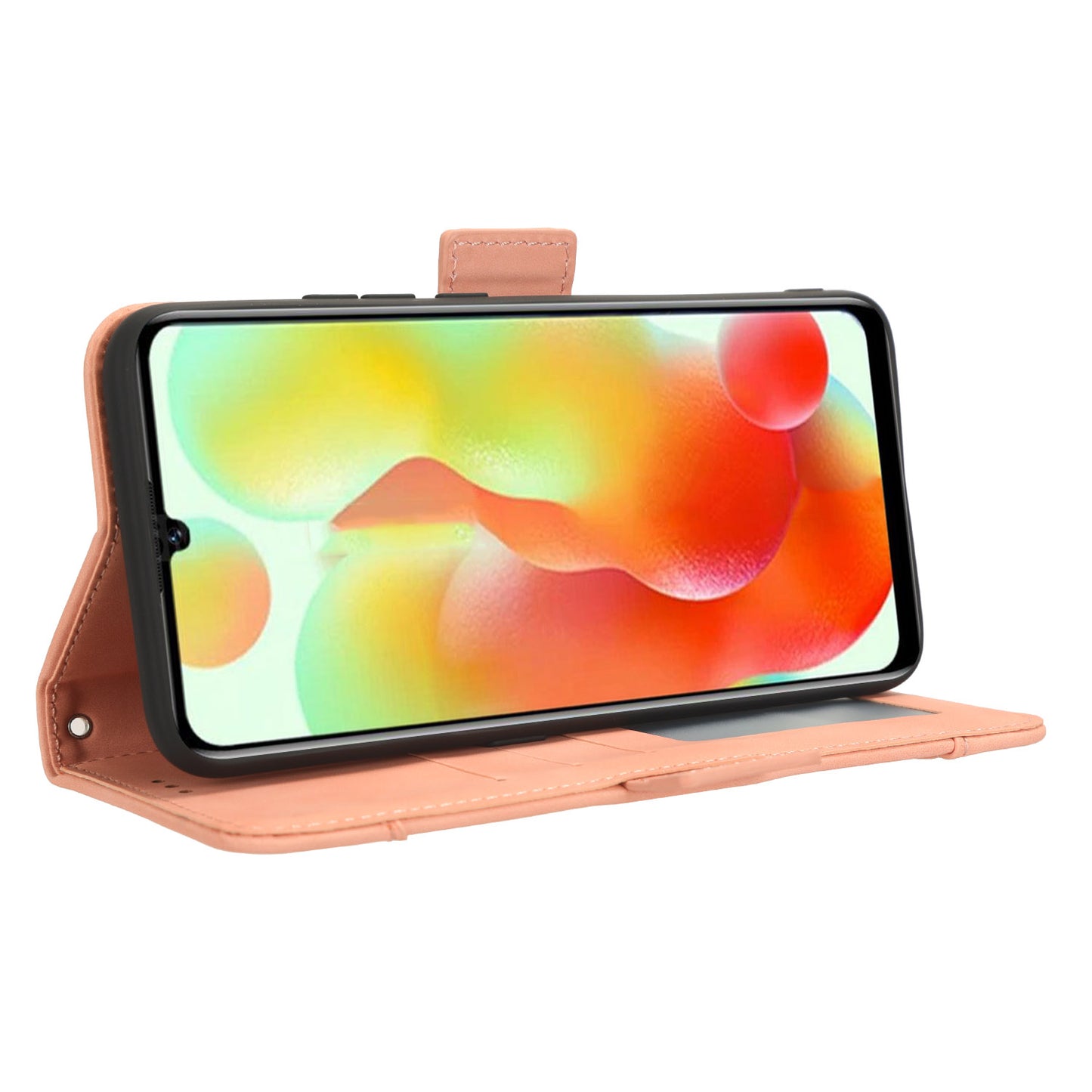 Uniqkart for Oukitel C33 PU Leather Wallet Case Multiple Card Slots Phone Cover with Stand - Pink