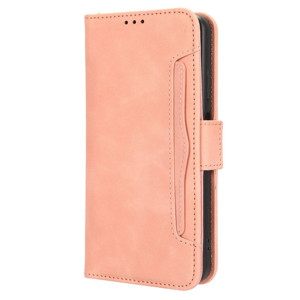 Uniqkart for Oukitel C33 PU Leather Wallet Case Multiple Card Slots Phone Cover with Stand - Pink