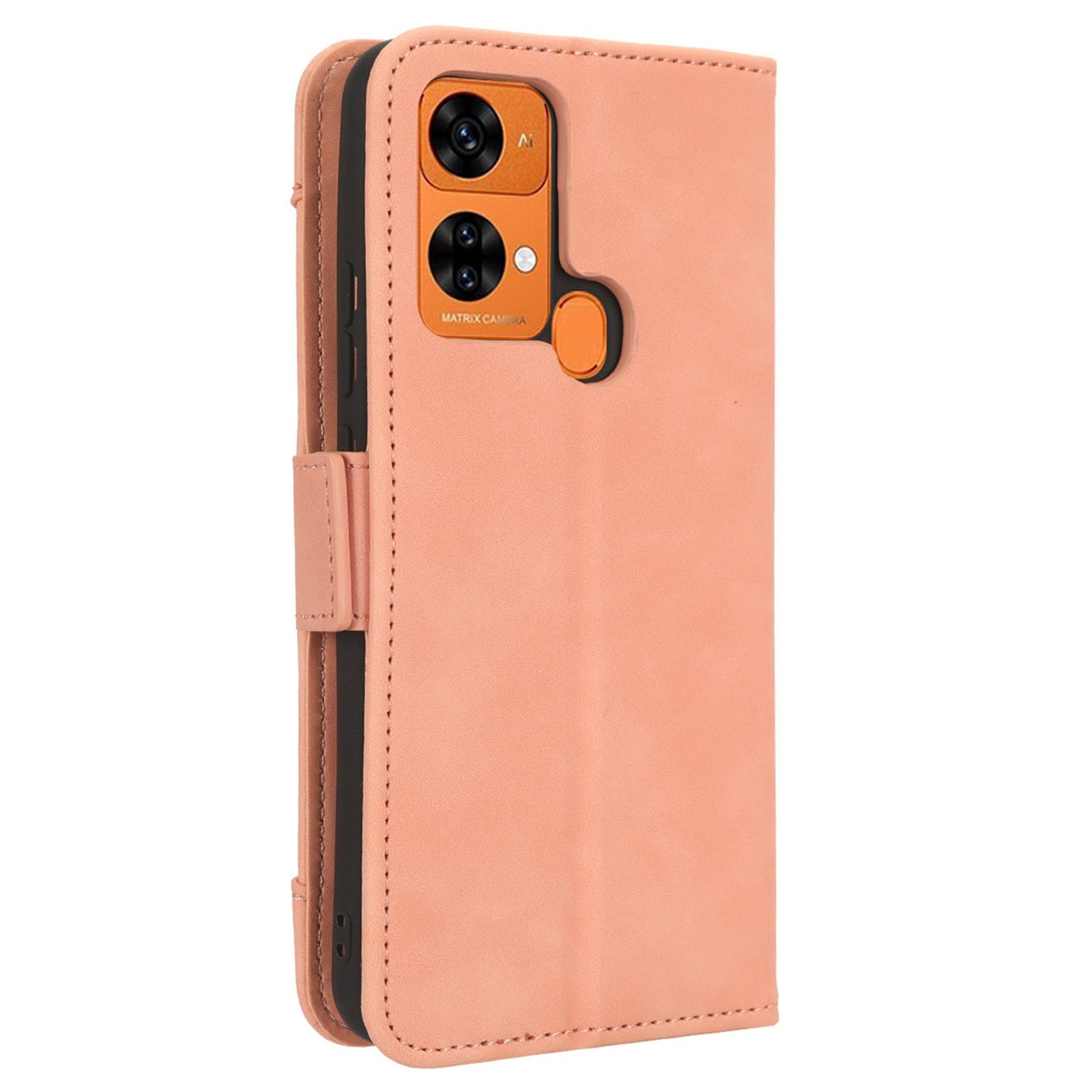Uniqkart for Oukitel C33 PU Leather Wallet Case Multiple Card Slots Phone Cover with Stand - Pink