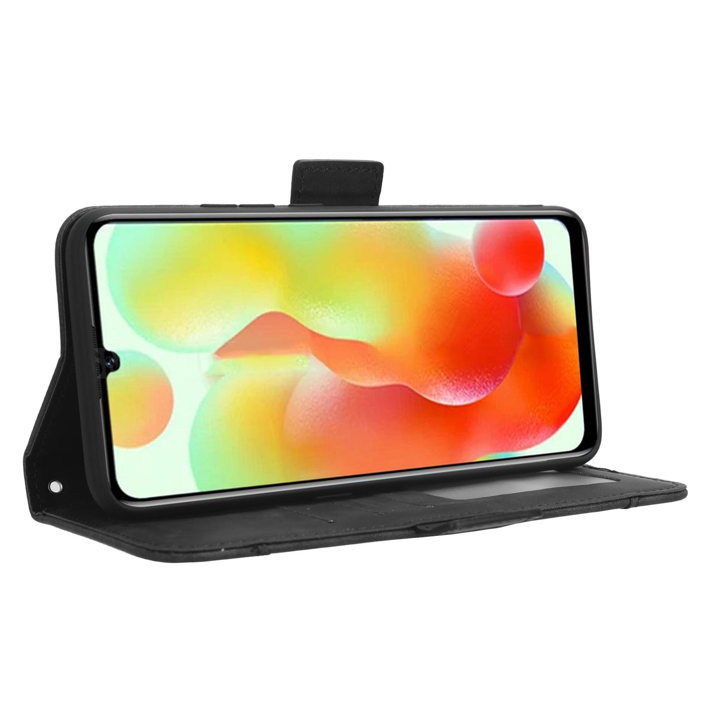 Uniqkart for Oukitel C33 PU Leather Wallet Case Multiple Card Slots Phone Cover with Stand - Black