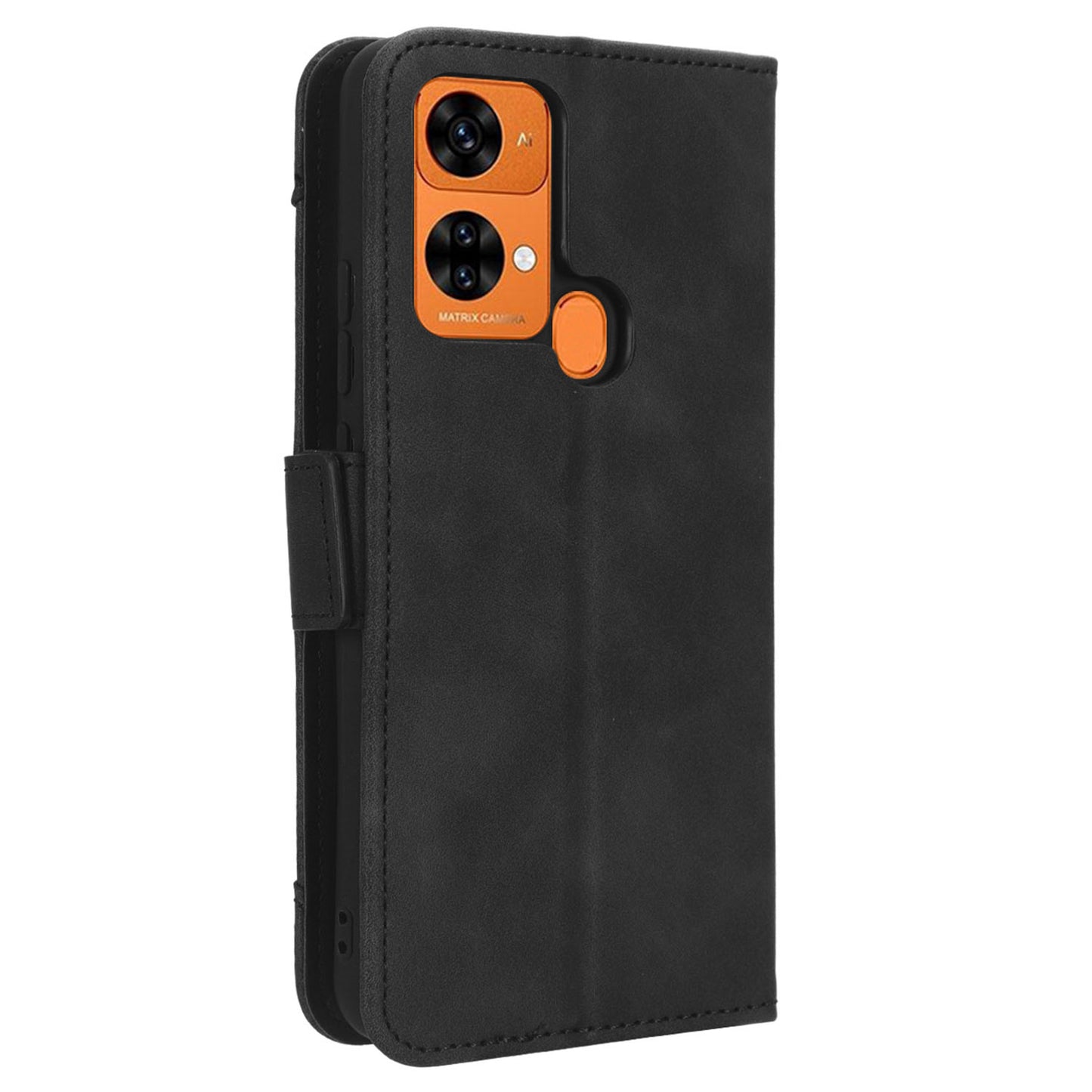 Uniqkart for Oukitel C33 PU Leather Wallet Case Multiple Card Slots Phone Cover with Stand - Black
