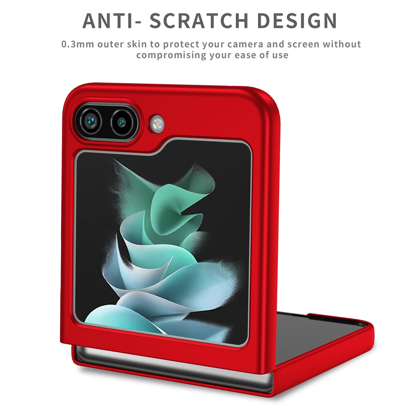 Uniqkart for Samsung Galaxy Z Flip5 5G Shockproof Hard PC Cover Folding Phone Protective Case - Red