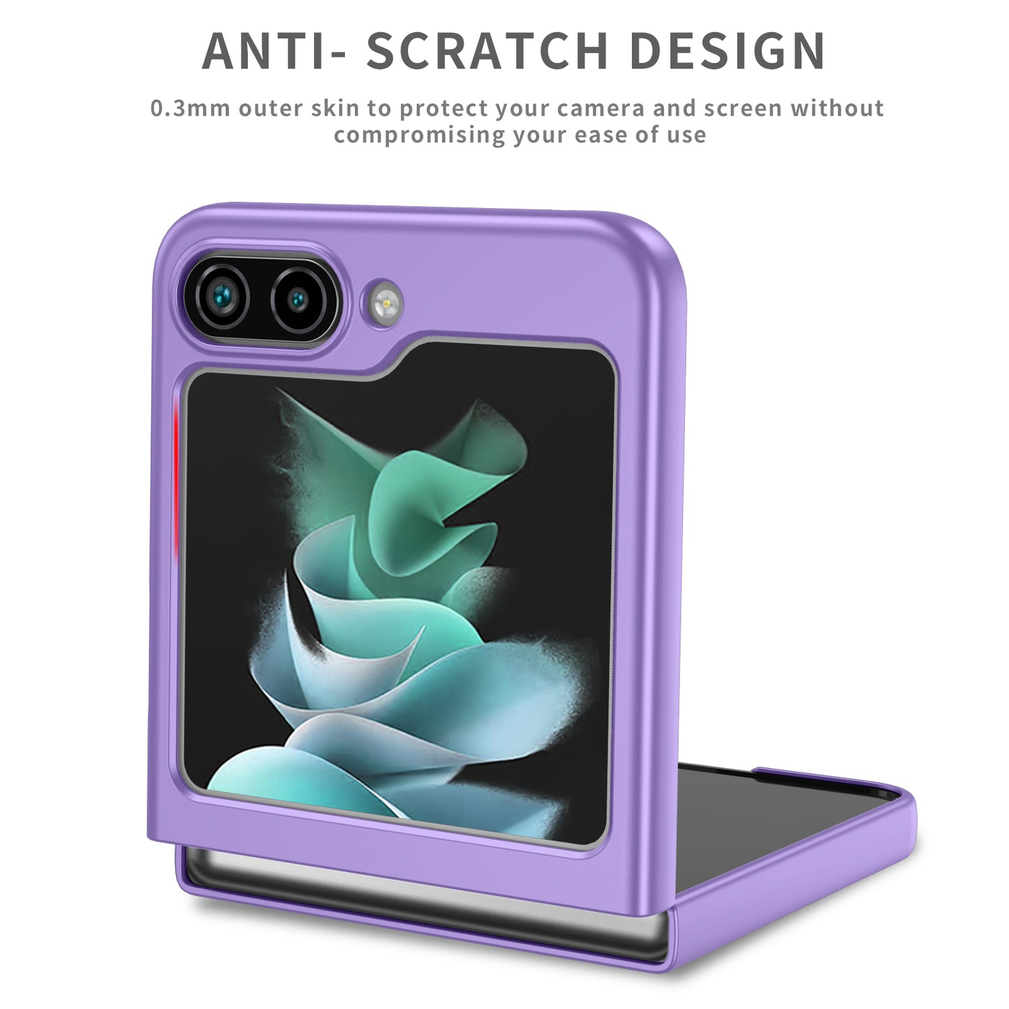 Uniqkart for Samsung Galaxy Z Flip5 5G Shockproof Hard PC Cover Folding Phone Protective Case - Purple