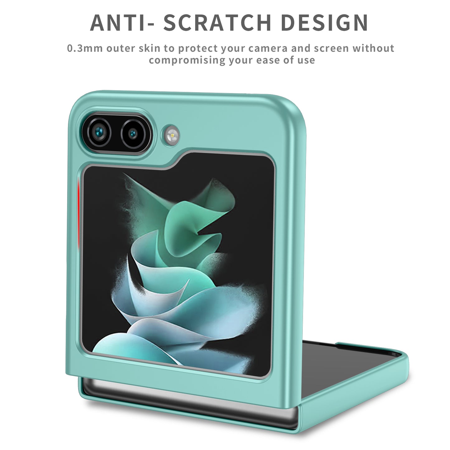 Uniqkart for Samsung Galaxy Z Flip5 5G Shockproof Hard PC Cover Folding Phone Protective Case - Green