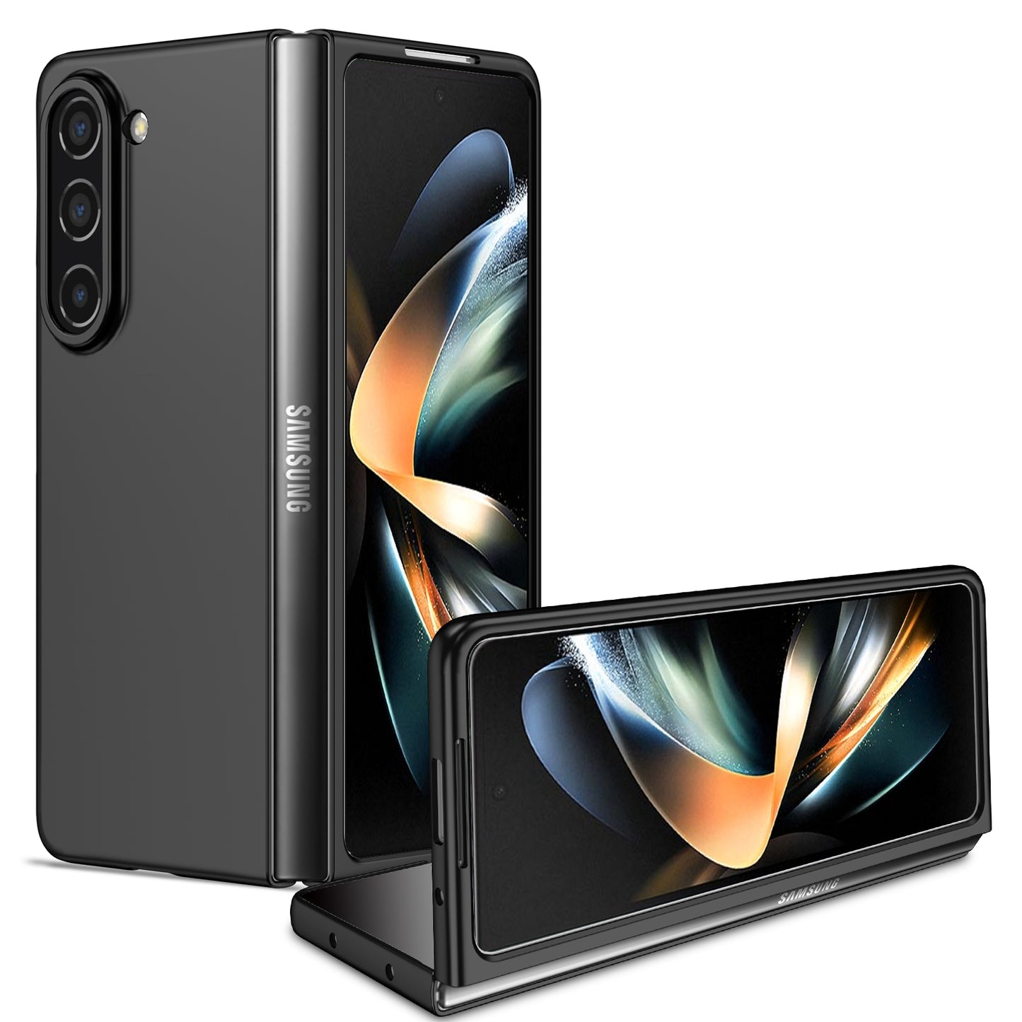Uniqkart for Samsung Galaxy Z Fold5 5G Hard PC Anti-drop Cover Folding Phone Protective Case - Black