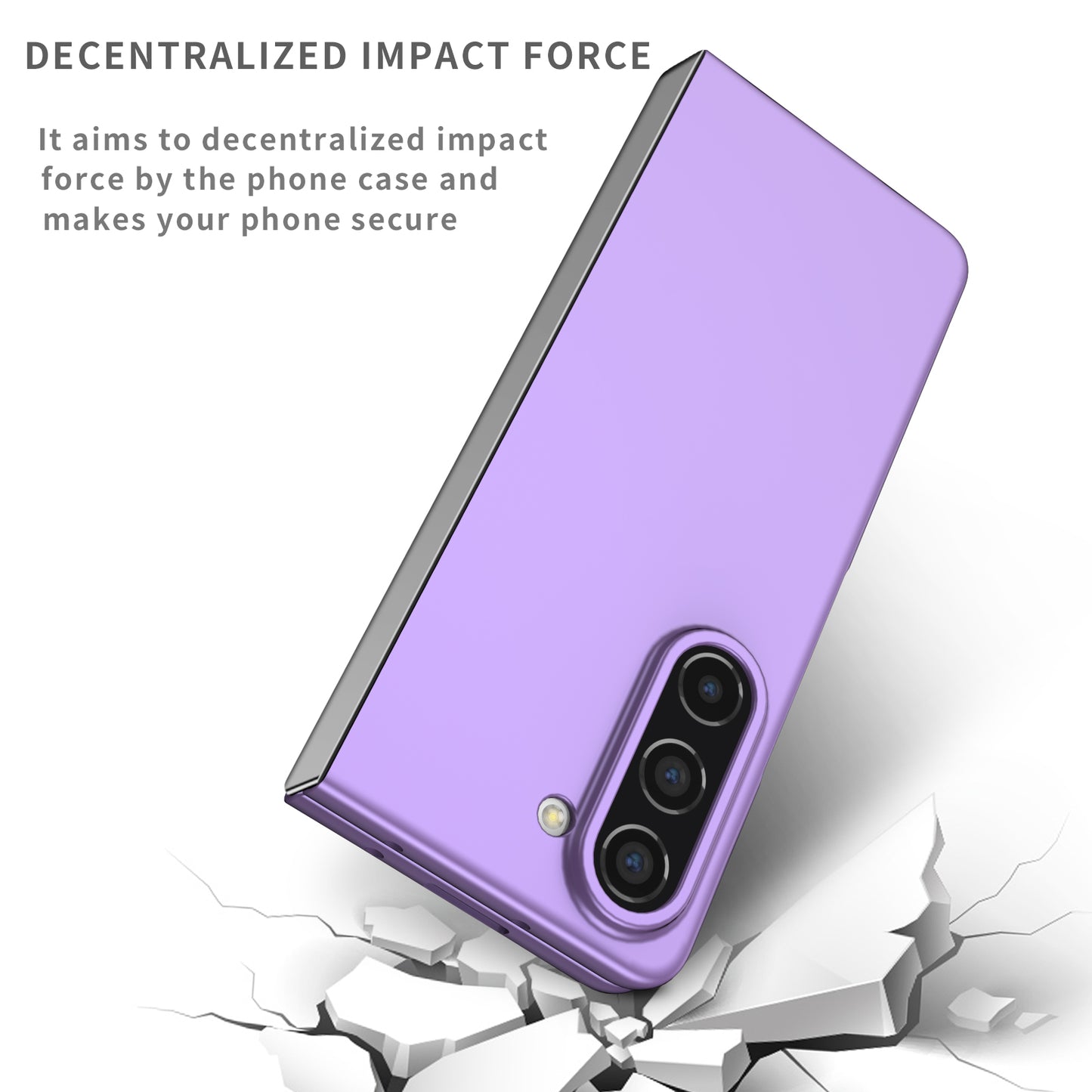 Uniqkart for Samsung Galaxy Z Fold5 5G Hard PC Anti-drop Cover Folding Phone Protective Case - Purple
