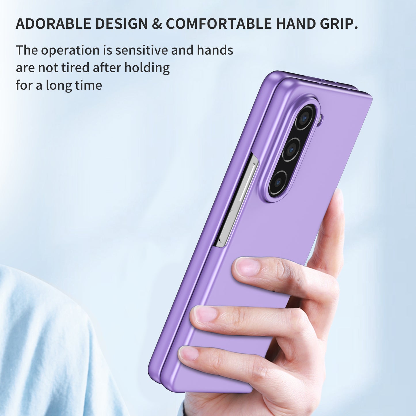 Uniqkart for Samsung Galaxy Z Fold5 5G Hard PC Anti-drop Cover Folding Phone Protective Case - Purple