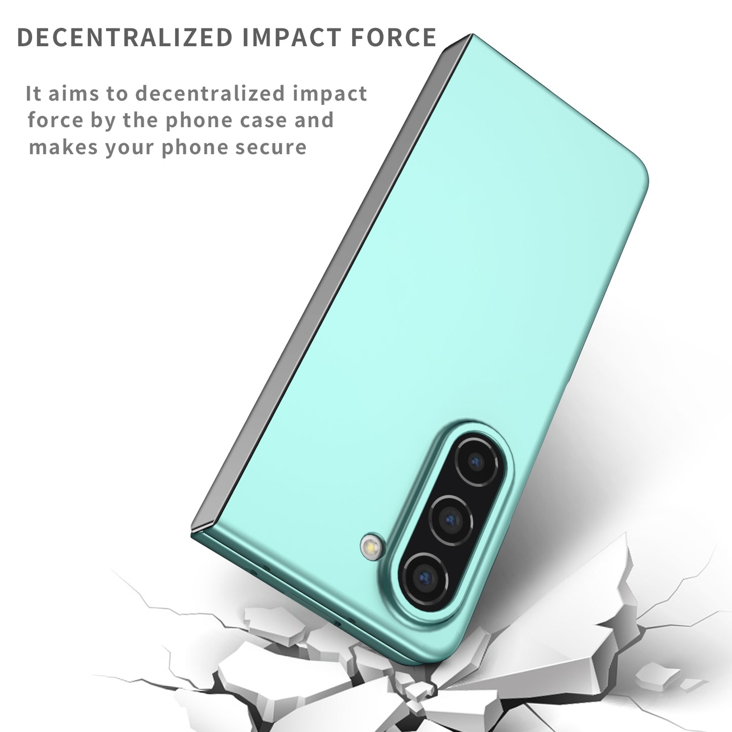 Uniqkart for Samsung Galaxy Z Fold5 5G Hard PC Anti-drop Cover Folding Phone Protective Case - Green