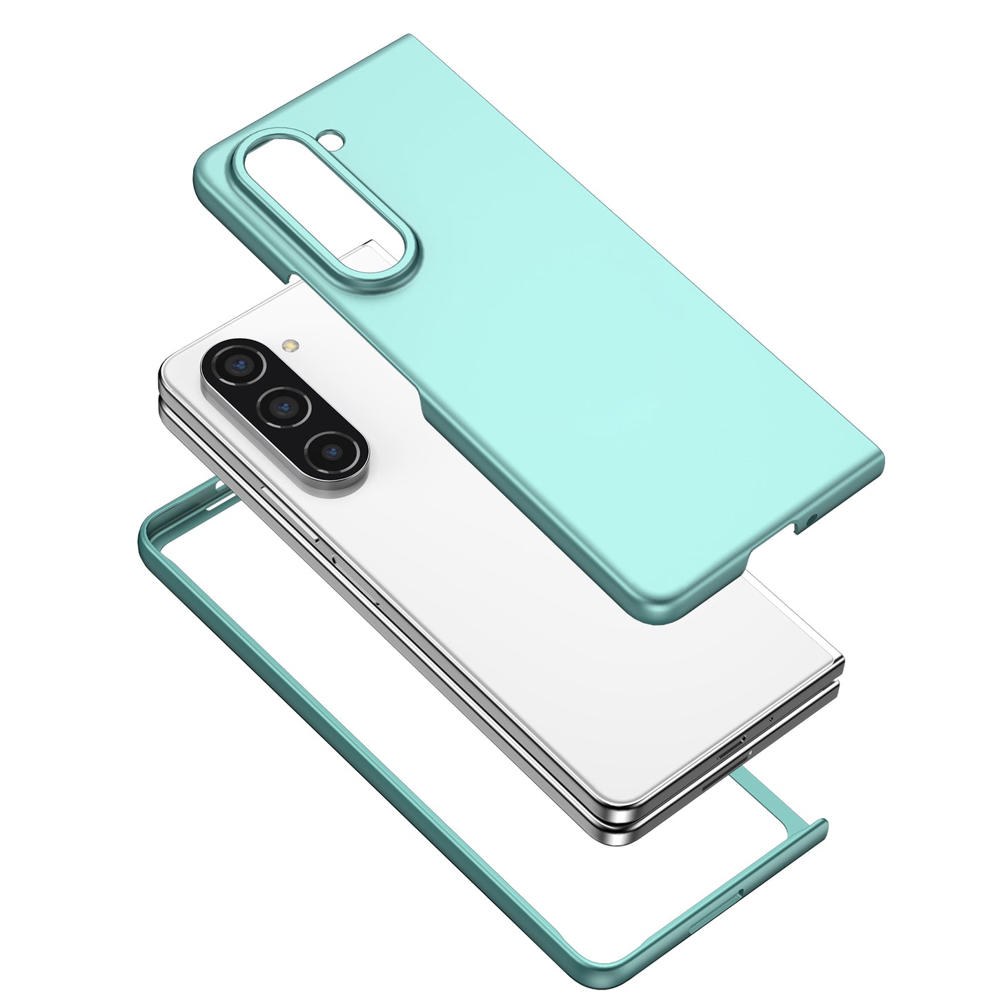 Uniqkart for Samsung Galaxy Z Fold5 5G Hard PC Anti-drop Cover Folding Phone Protective Case - Green