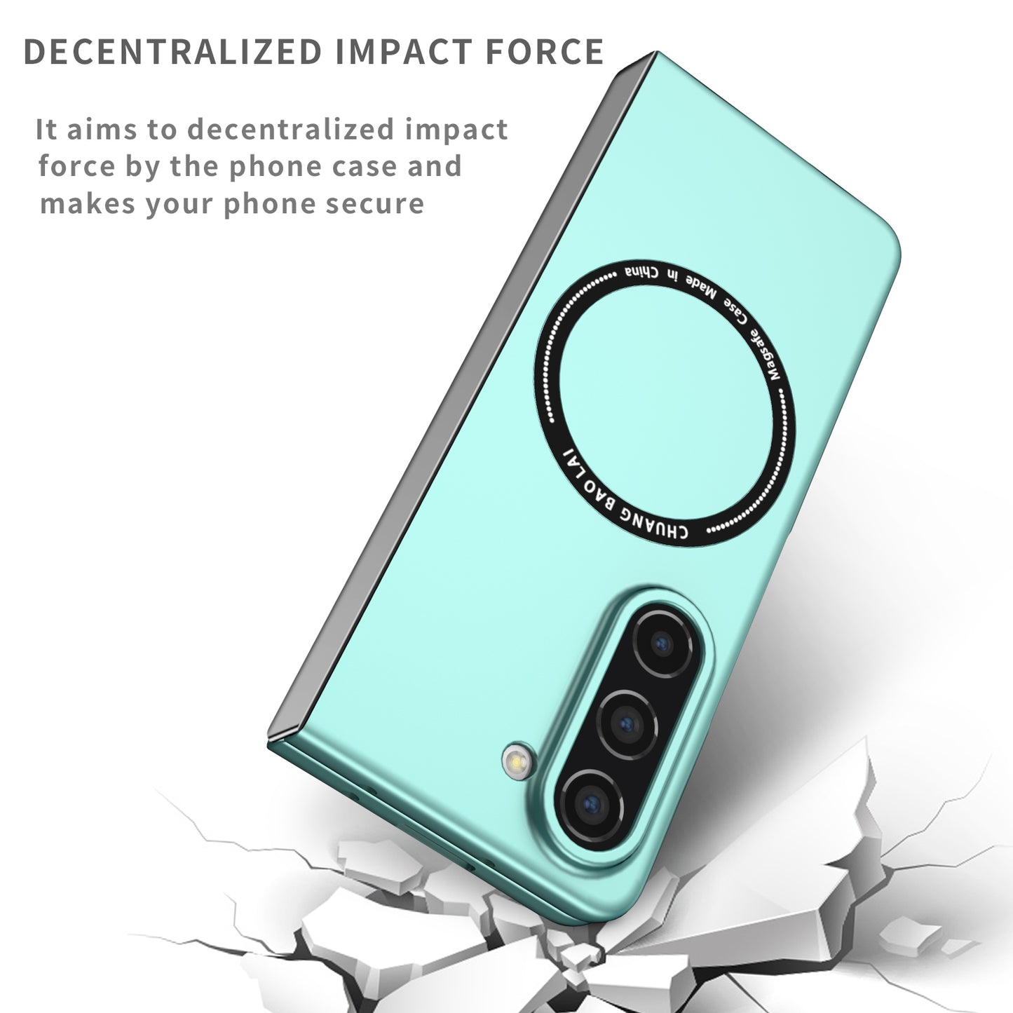 Uniqkart for Samsung Galaxy Z Fold5 5G Hard PC Phone Case Magnetic Cover Compatible with MagSafe - Light Green