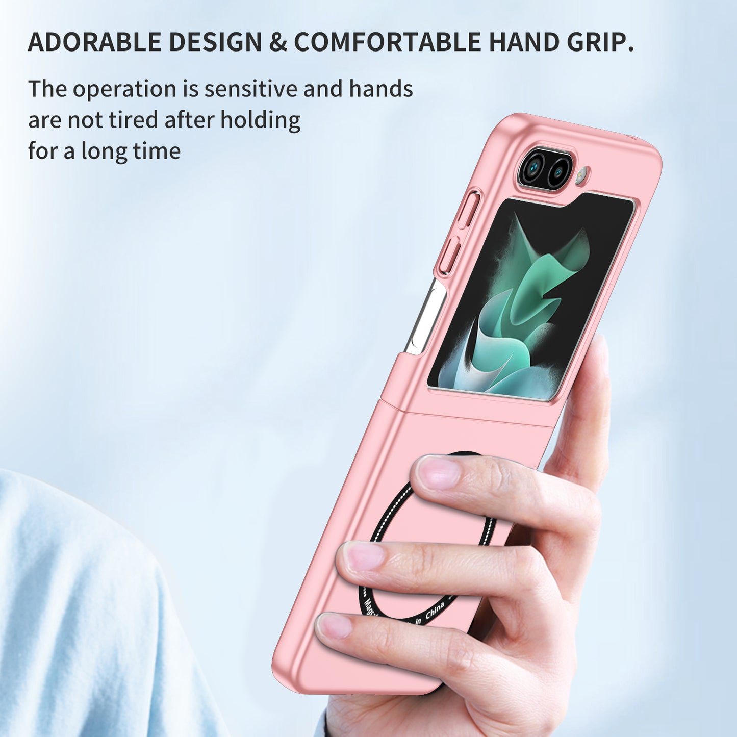 Uniqkart for Samsung Galaxy Z Flip5 5G Magnetic Phone Case Compatible with MagSafe Hard PC Back Cover - Pink