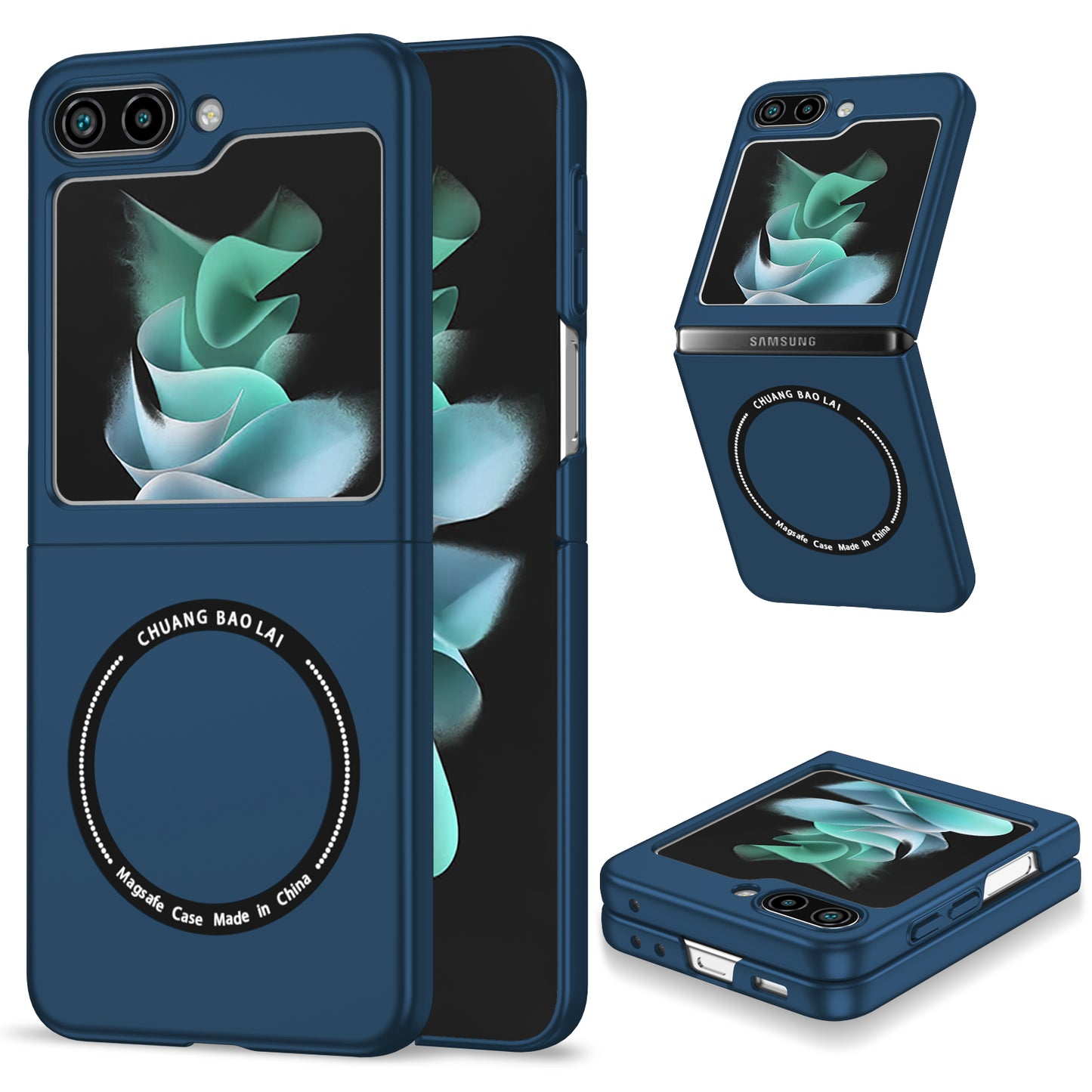 Uniqkart for Samsung Galaxy Z Flip5 5G Magnetic Phone Case Compatible with MagSafe Hard PC Back Cover - Sapphire