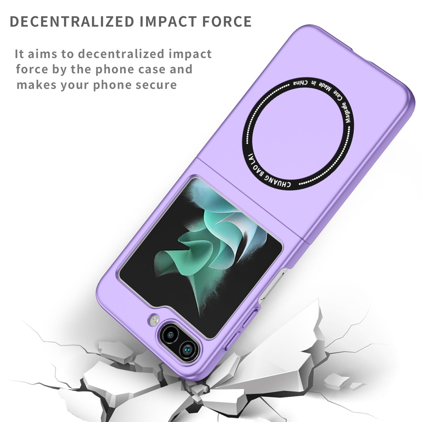 Uniqkart for Samsung Galaxy Z Flip5 5G Magnetic Phone Case Compatible with MagSafe Hard PC Back Cover - Purple