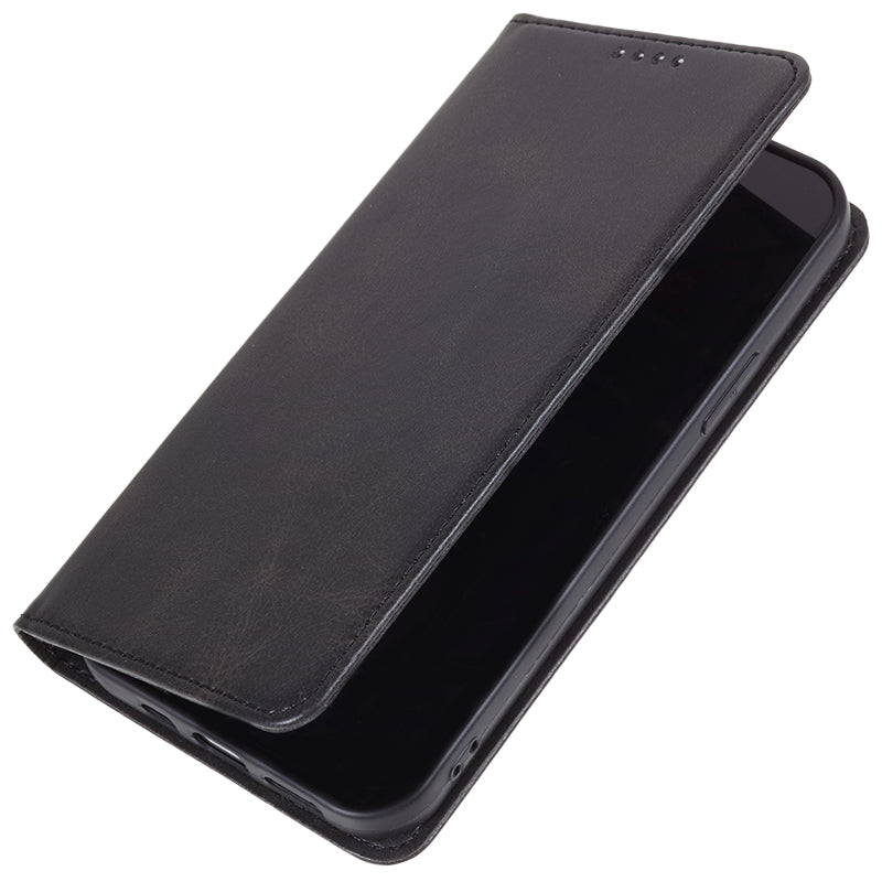 Uniqkart for Samsung Galaxy S23 FE Shockproof PU Leather Cover Flip Stand Wallet Calf Texture Phone Case - Black