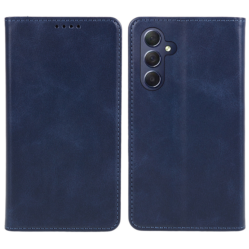 Uniqkart for Samsung Galaxy S23 FE Shockproof PU Leather Cover Flip Stand Wallet Calf Texture Phone Case - Blue