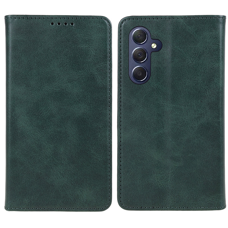 Uniqkart for Samsung Galaxy S23 FE Shockproof PU Leather Cover Flip Stand Wallet Calf Texture Phone Case - Green