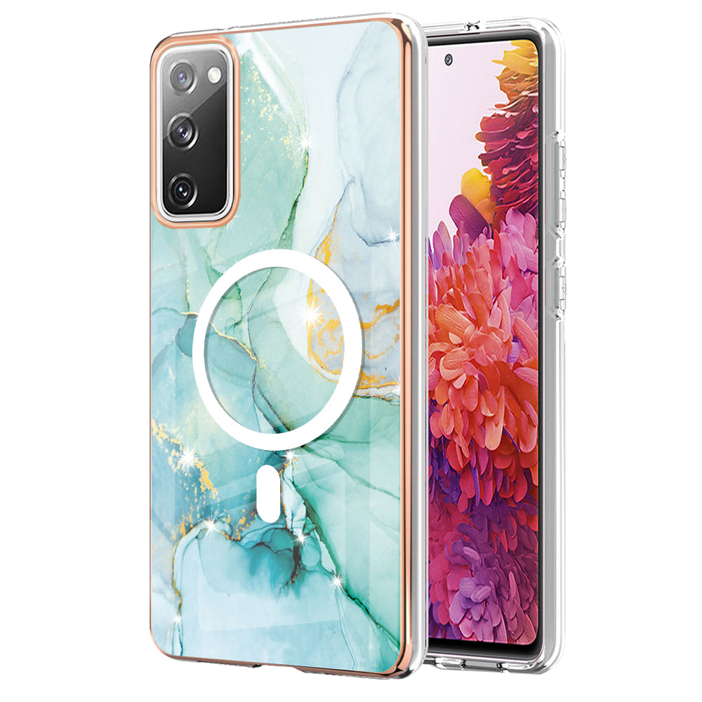 YB IMD Series-19 for Samsung Galaxy S20 FE 4G / S20 FE 5G / S20 Lite / S20 FE 2022 Magnetic IMD Case 2.0mm TPU Phone Cover - Green