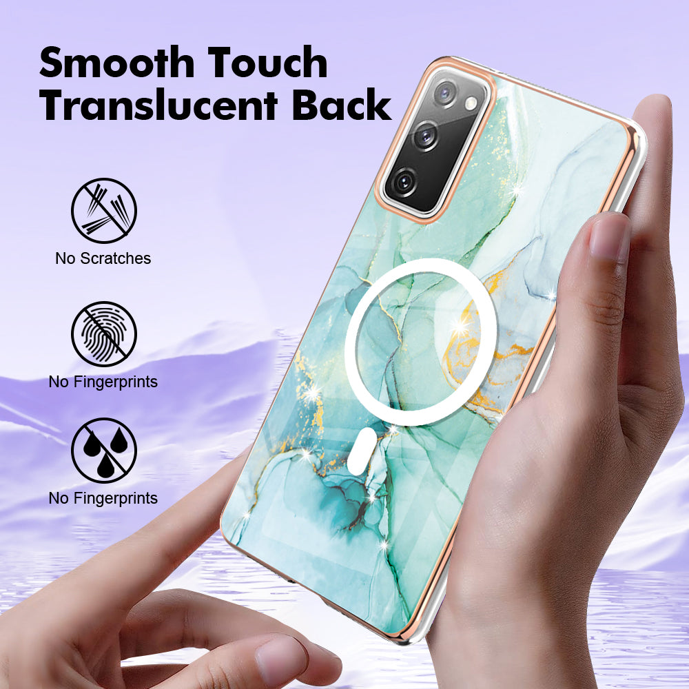 YB IMD Series-19 for Samsung Galaxy S20 FE 4G / S20 FE 5G / S20 Lite / S20 FE 2022 Magnetic IMD Case 2.0mm TPU Phone Cover - Green