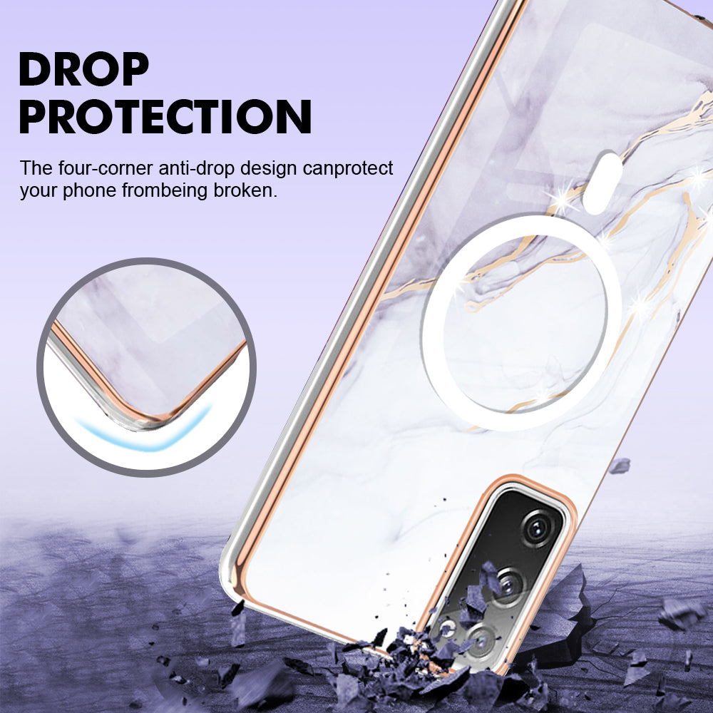 YB IMD Series-19 for Samsung Galaxy S20 FE 4G / S20 FE 5G / S20 Lite / S20 FE 2022 Magnetic IMD Case 2.0mm TPU Phone Cover - White