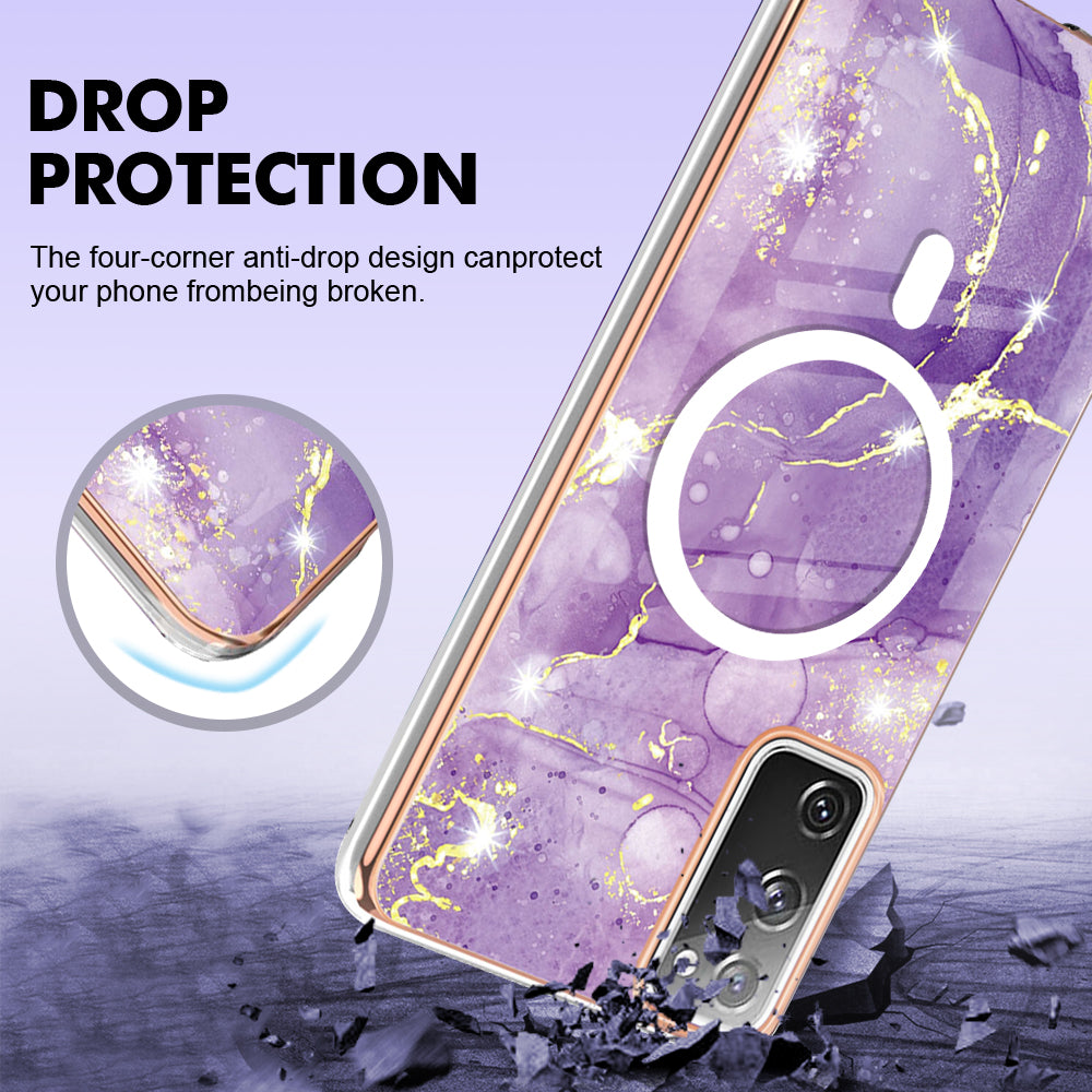 YB IMD Series-19 for Samsung Galaxy S20 FE 4G / S20 FE 5G / S20 Lite / S20 FE 2022 Magnetic IMD Case 2.0mm TPU Phone Cover - Purple