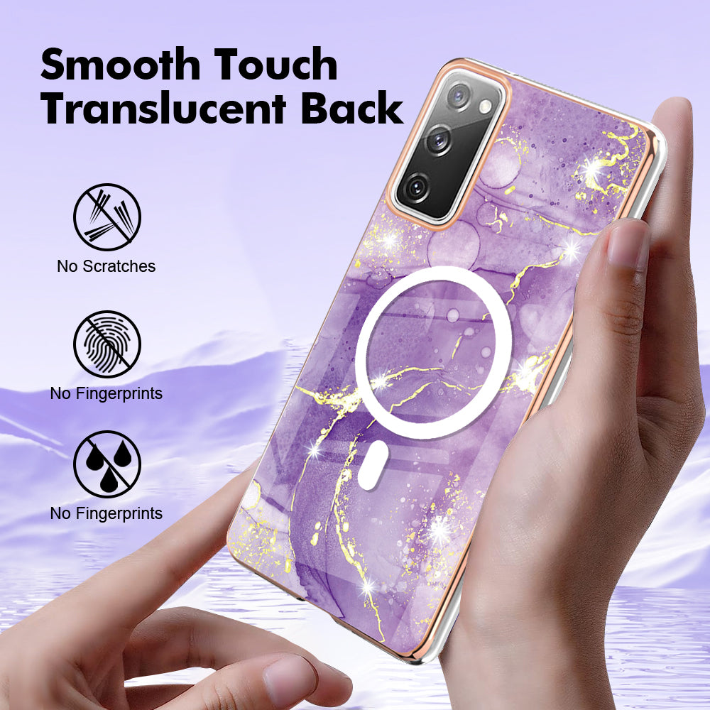 YB IMD Series-19 for Samsung Galaxy S20 FE 4G / S20 FE 5G / S20 Lite / S20 FE 2022 Magnetic IMD Case 2.0mm TPU Phone Cover - Purple