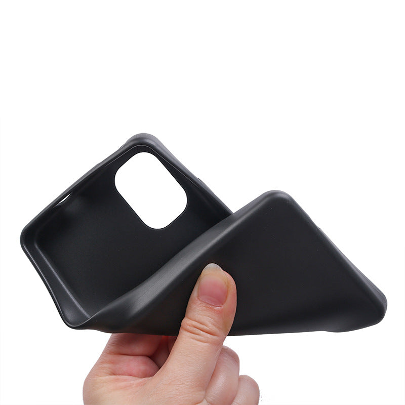 Anti-scratch Matte Phone Case for Nokia C02 , Flexible TPU Protective Phone Cover - Black