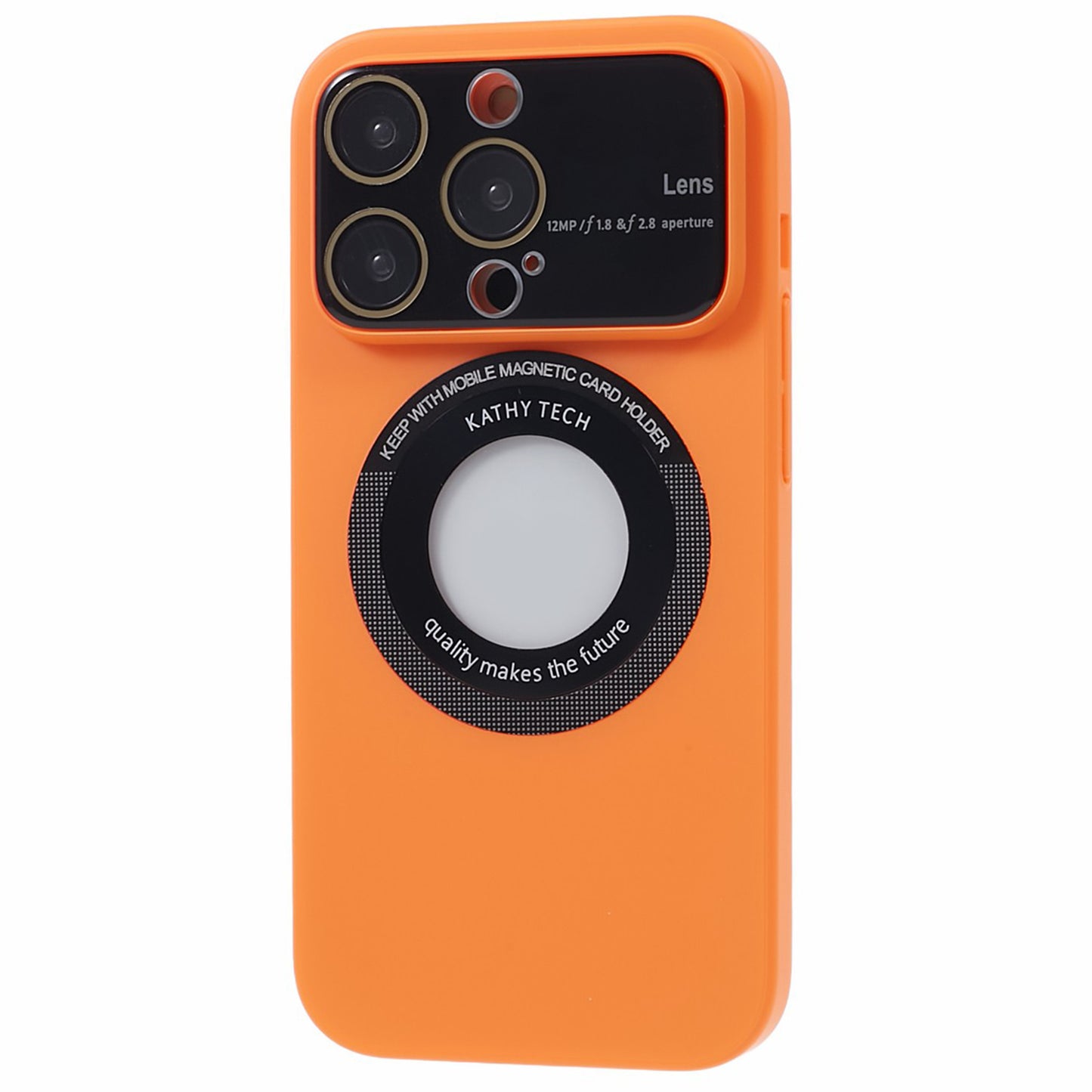 Uniqkart for iPhone 12 Pro Max Shockproof Case Anti-Drop Hard PC Phone Cover Compatible with MagSafe - Orange