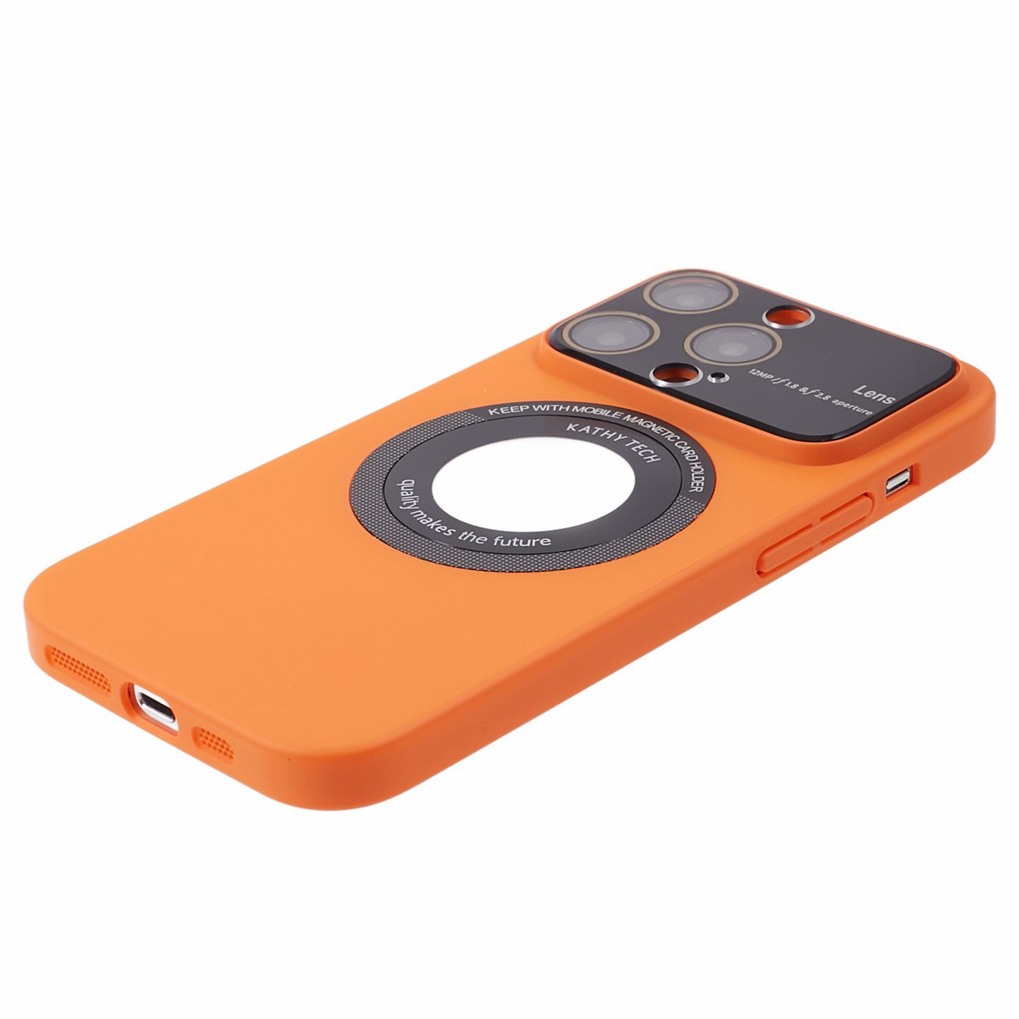 Uniqkart for iPhone 12 Pro Max Shockproof Case Anti-Drop Hard PC Phone Cover Compatible with MagSafe - Orange