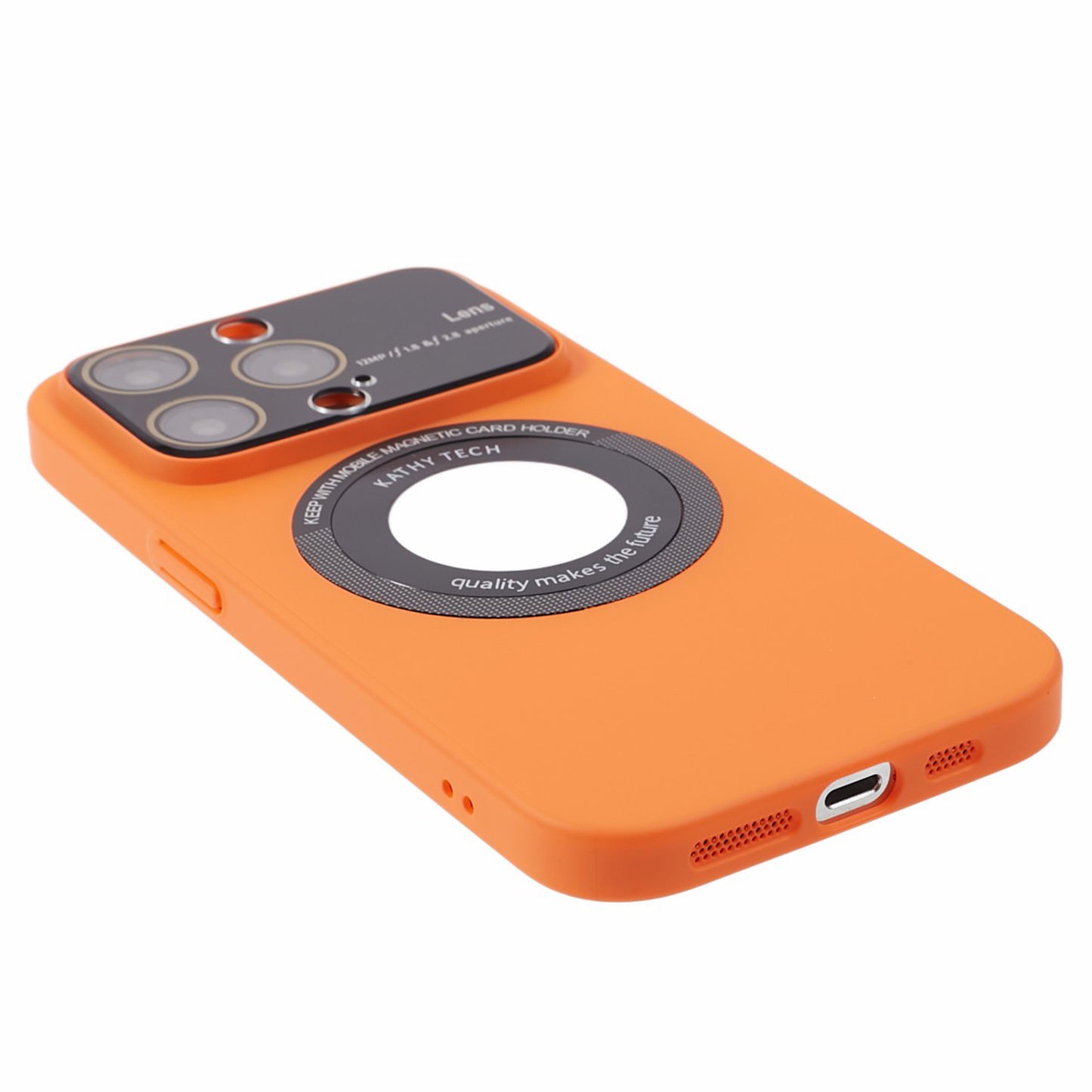 Uniqkart for iPhone 12 Pro Max Shockproof Case Anti-Drop Hard PC Phone Cover Compatible with MagSafe - Orange