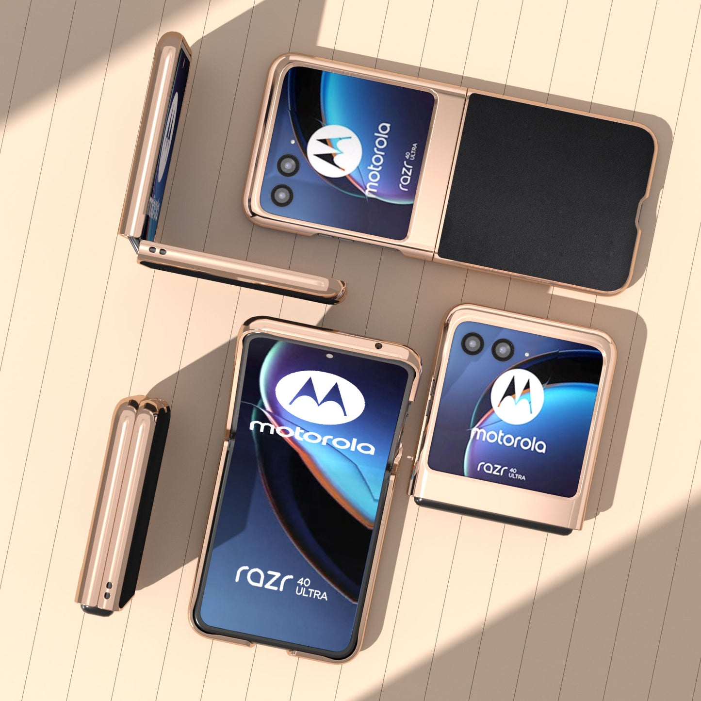 Uniqkart for Motorola Razr 40 Ultra 5G Electroplating Nappa Texture Case Genuine Cow Leather Coated PC Phone Cover - Black