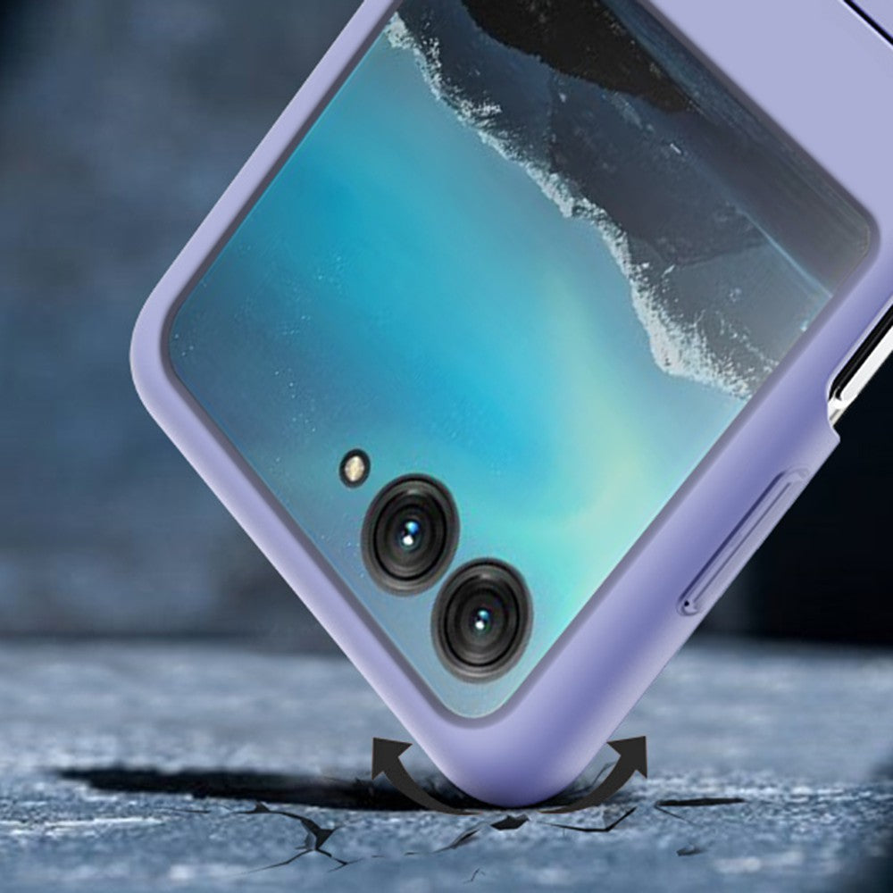 Uniqkart Protective Slim Case for Motorola Razr 40 Ultra 5G Rhombic Texture PU Leather + PC Phone Cover - Purple