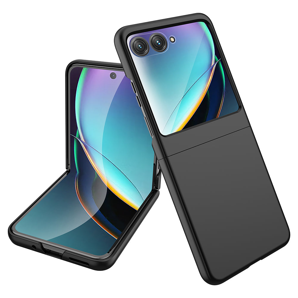Uniqkart For Motorola Razr 40 Ultra 5G Hard PC Phone Case Rubberized Folding Slim Phone Cover - Black