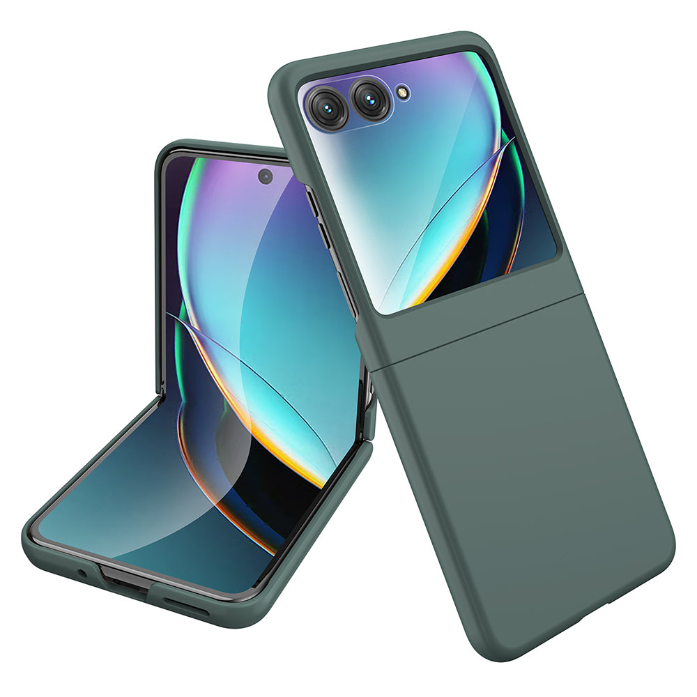 Uniqkart For Motorola Razr 40 Ultra 5G Hard PC Phone Case Rubberized Folding Slim Phone Cover - Green