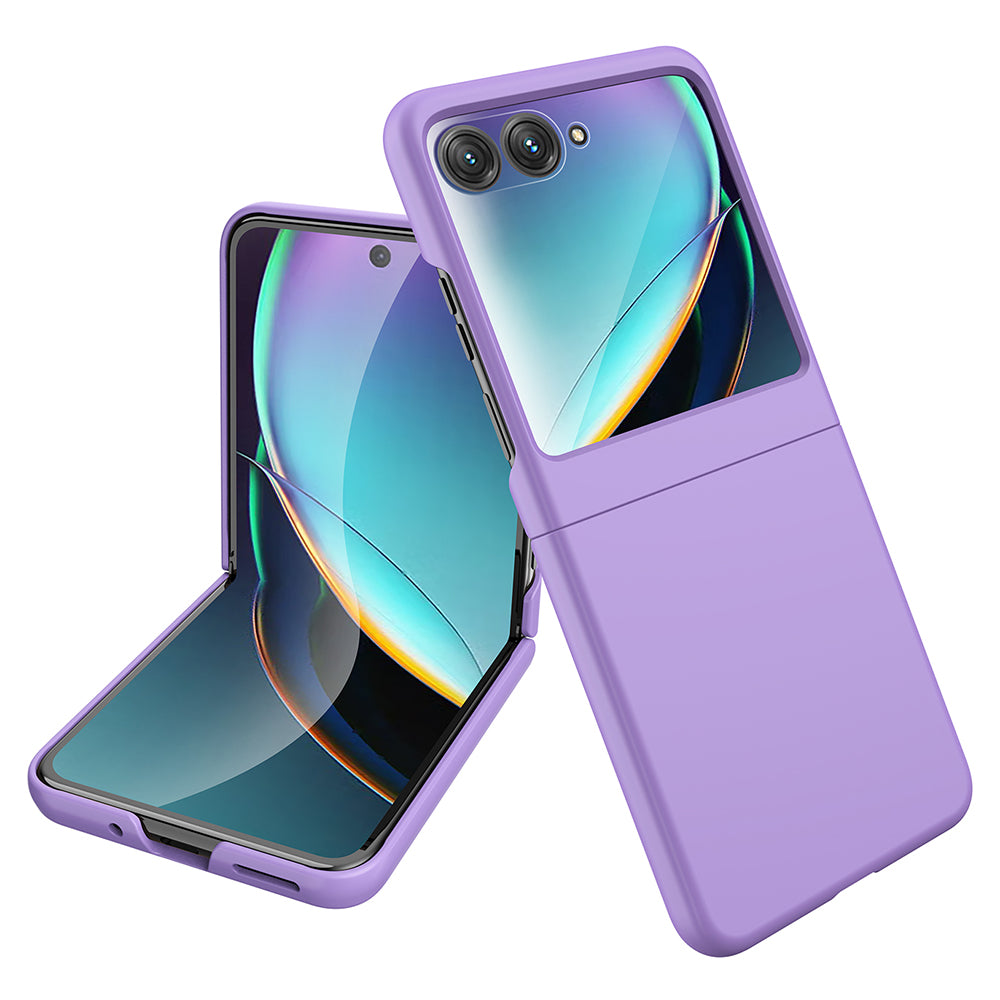Uniqkart For Motorola Razr 40 Ultra 5G Hard PC Phone Case Rubberized Folding Slim Phone Cover - Purple