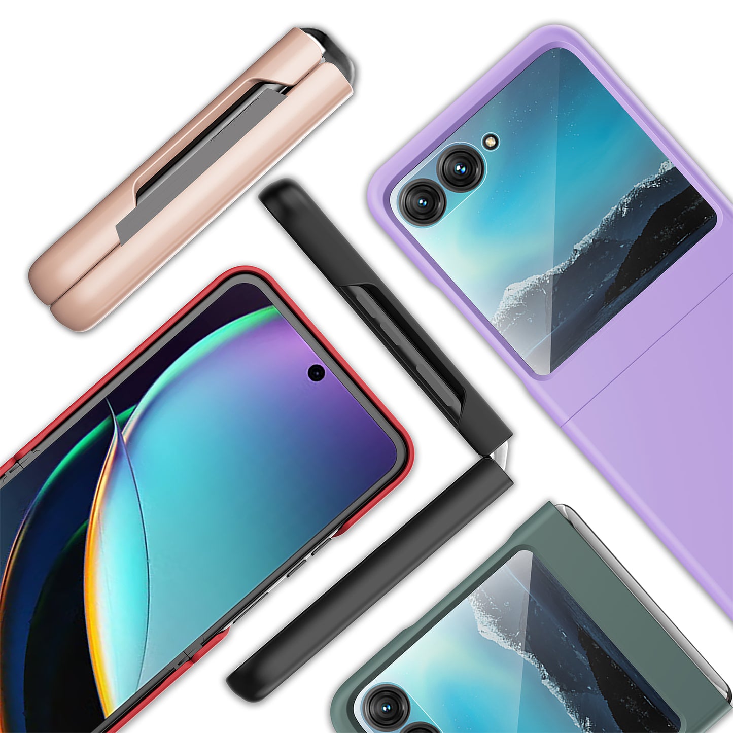 Uniqkart For Motorola Razr 40 Ultra 5G Hard PC Phone Case Rubberized Folding Slim Phone Cover - Purple