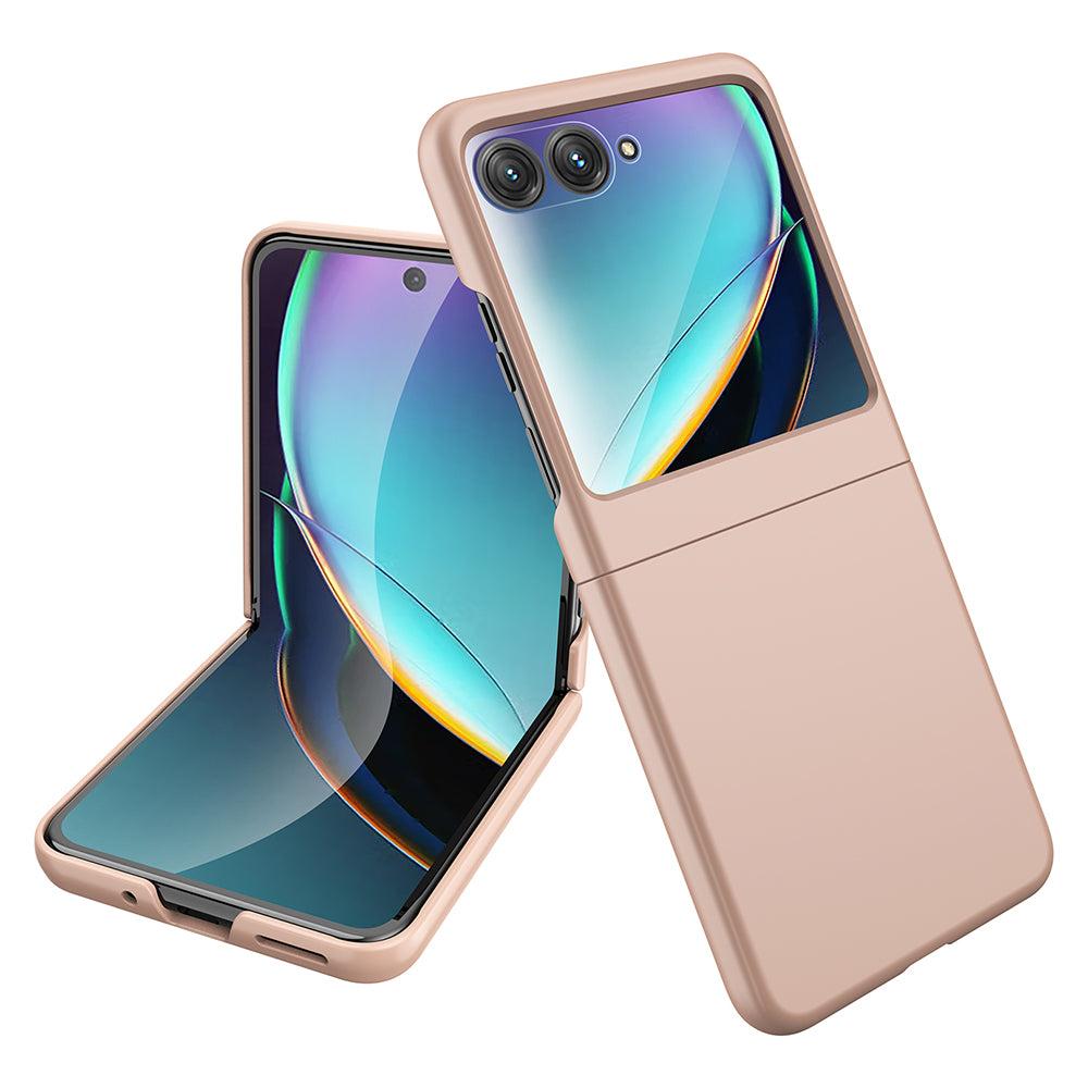 Uniqkart For Motorola Razr 40 Ultra 5G Hard PC Phone Case Rubberized Folding Slim Phone Cover - Gold