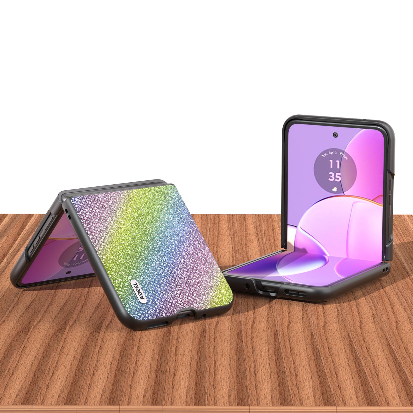 Uniqkart For Motorola Razr 40 5G Rhinestone Texture Phone Case PU Leather + Hard PC Shell Ultra Thin Cover - Multi-color