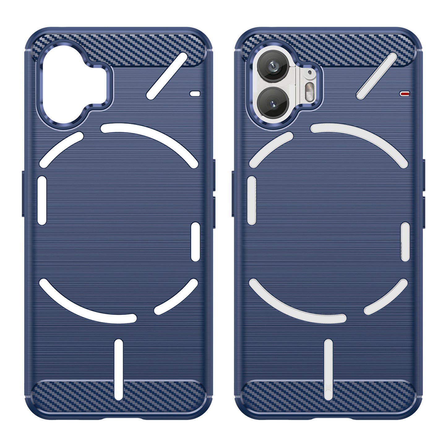 Uniqkart for Nothing Phone (2) Brushed Phone Case Carbon Fiber Texture TPU Back Cover - Blue