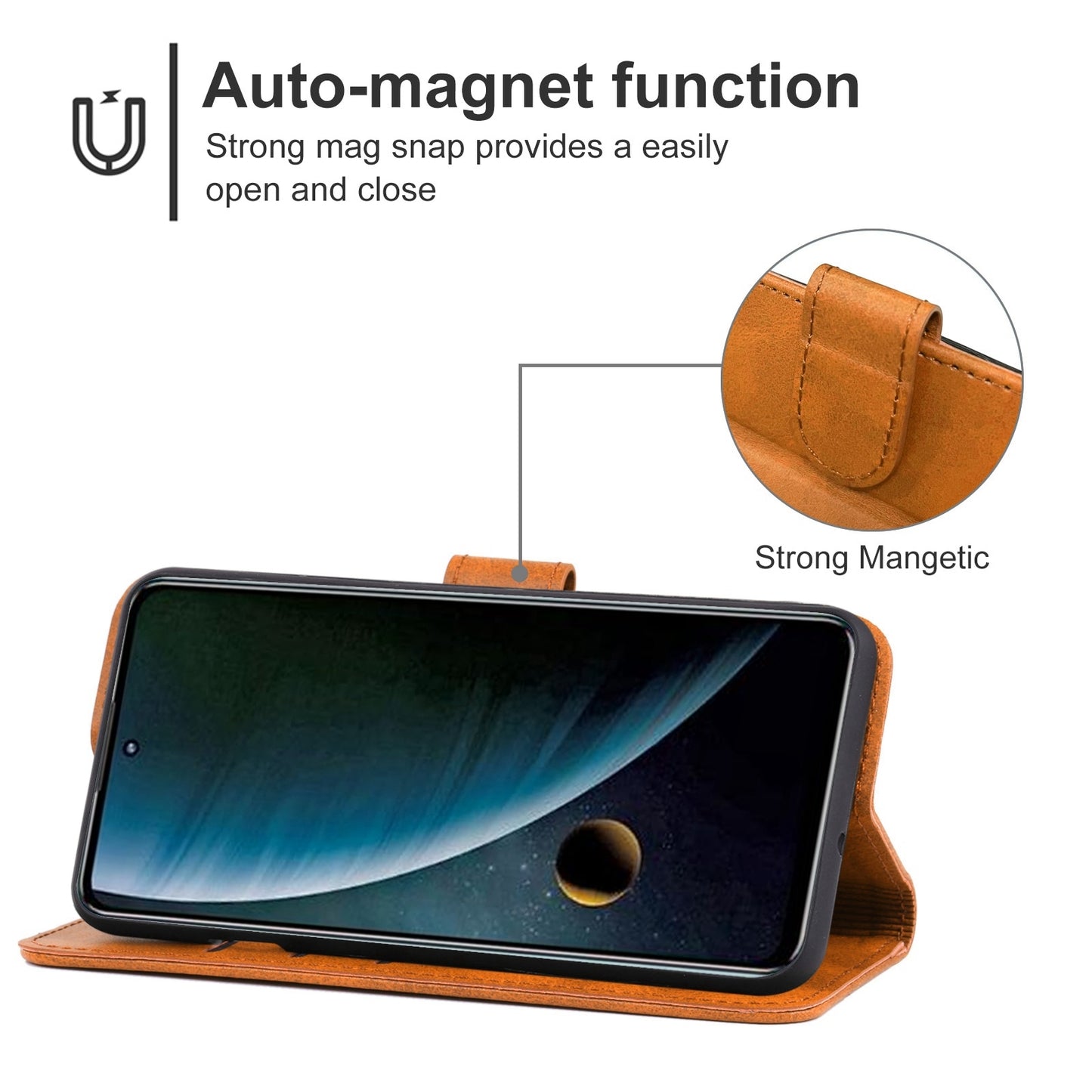 Uniqkart for ZTE Blade L220 Calf Texture Leather Case Wallet Stand Cell Phone Cover - Brown