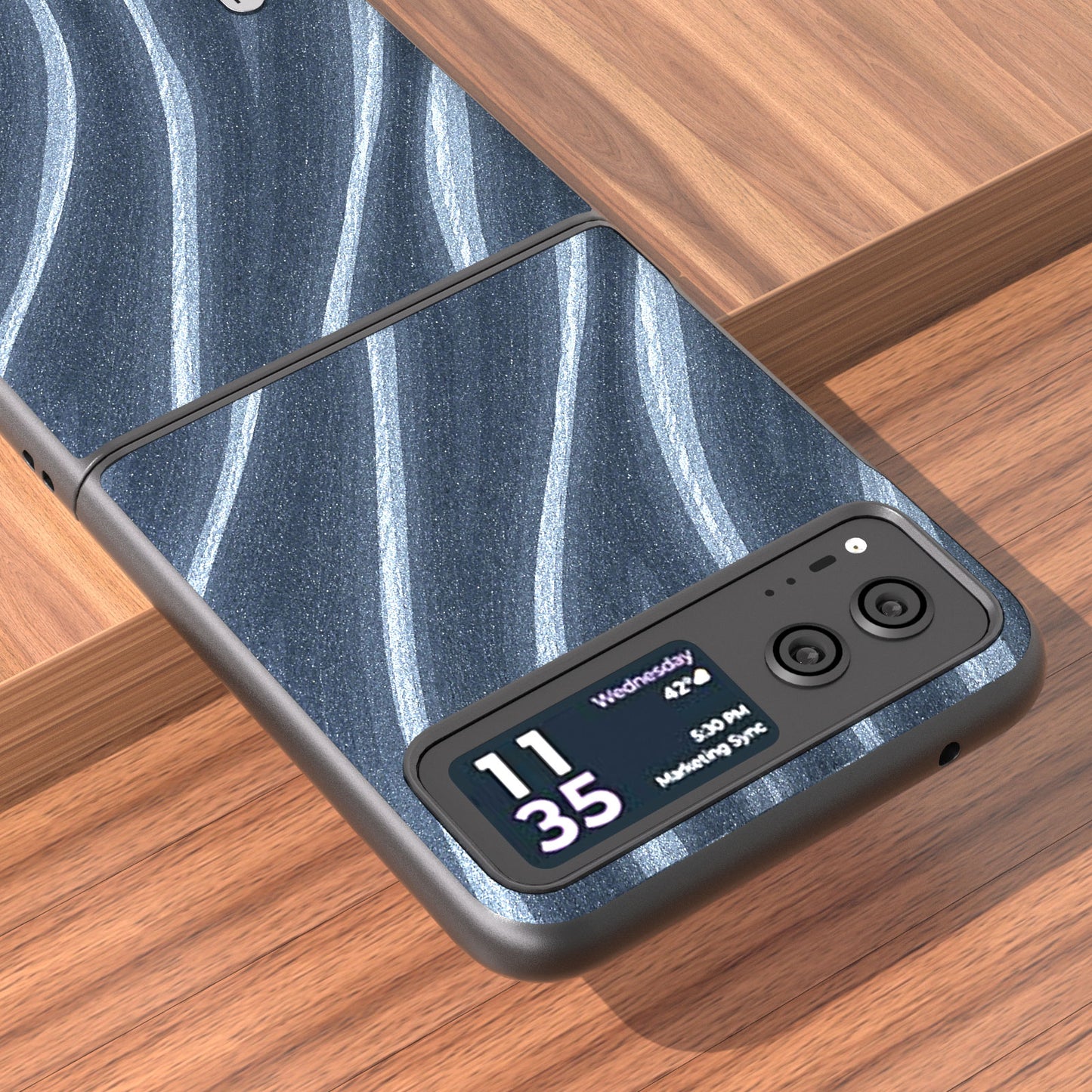 Uniqkart Milky Way Series for Motorola Razr 40 5G Protective Phone Case PU Leather Coated PC Cover - Blue