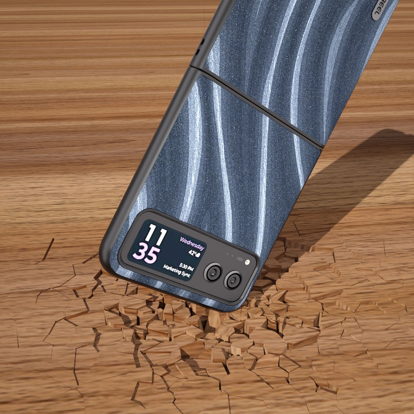 Uniqkart Milky Way Series for Motorola Razr 40 5G Protective Phone Case PU Leather Coated PC Cover - Blue