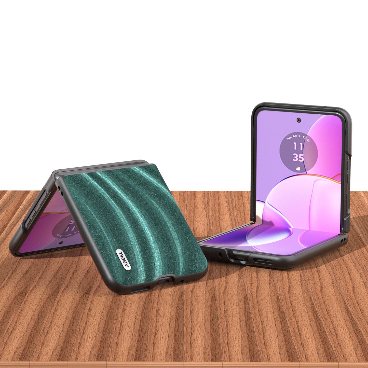 Uniqkart Milky Way Series for Motorola Razr 40 5G Protective Phone Case PU Leather Coated PC Cover - Green