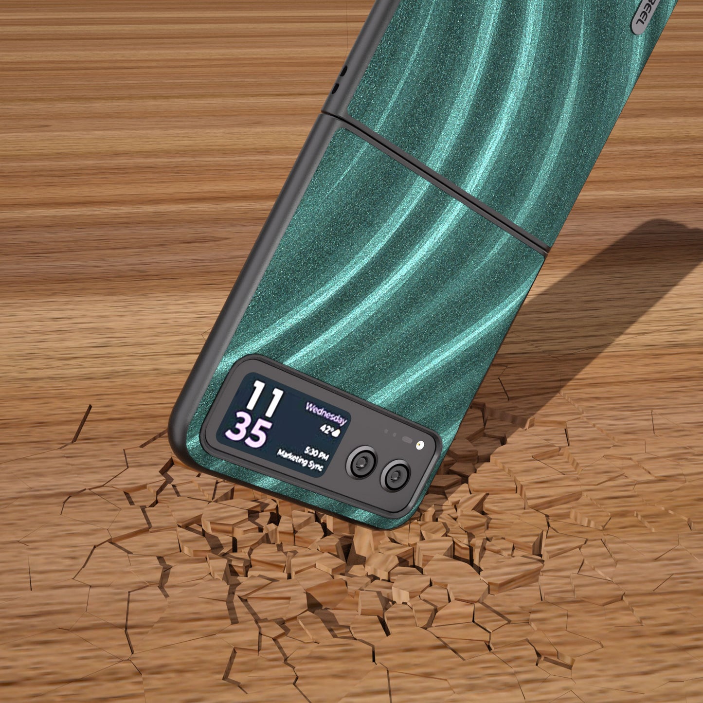 Uniqkart Milky Way Series for Motorola Razr 40 5G Protective Phone Case PU Leather Coated PC Cover - Green