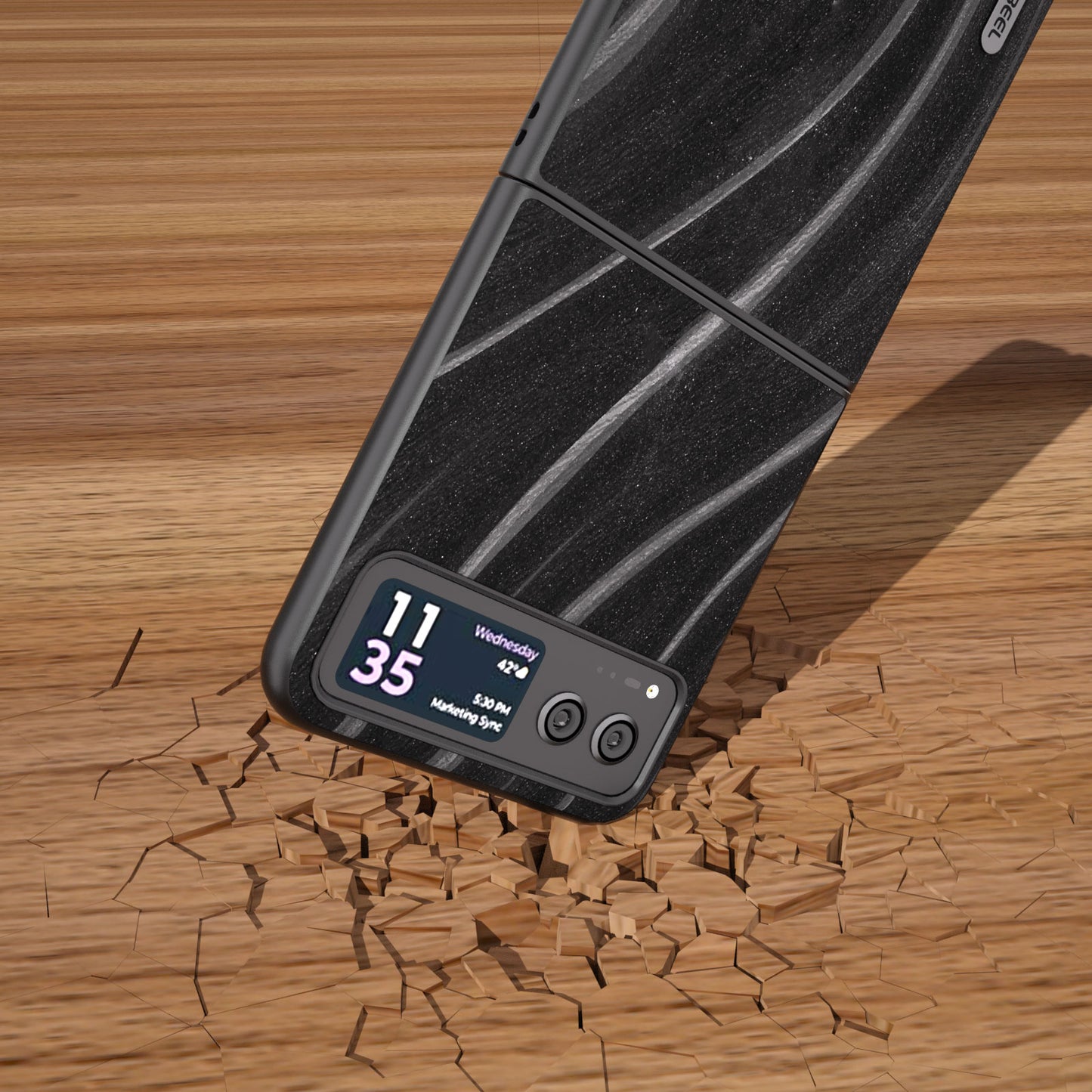 Uniqkart Milky Way Series for Motorola Razr 40 5G Protective Phone Case PU Leather Coated PC Cover - Black