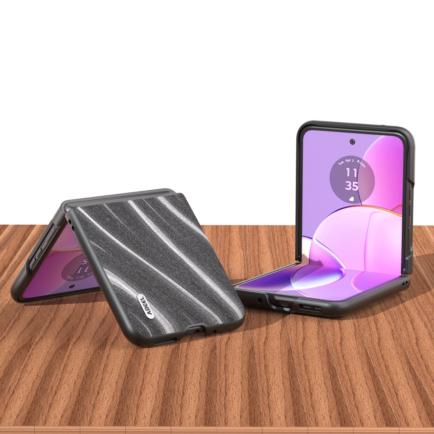 Uniqkart Milky Way Series for Motorola Razr 40 5G Protective Phone Case PU Leather Coated PC Cover - Grey