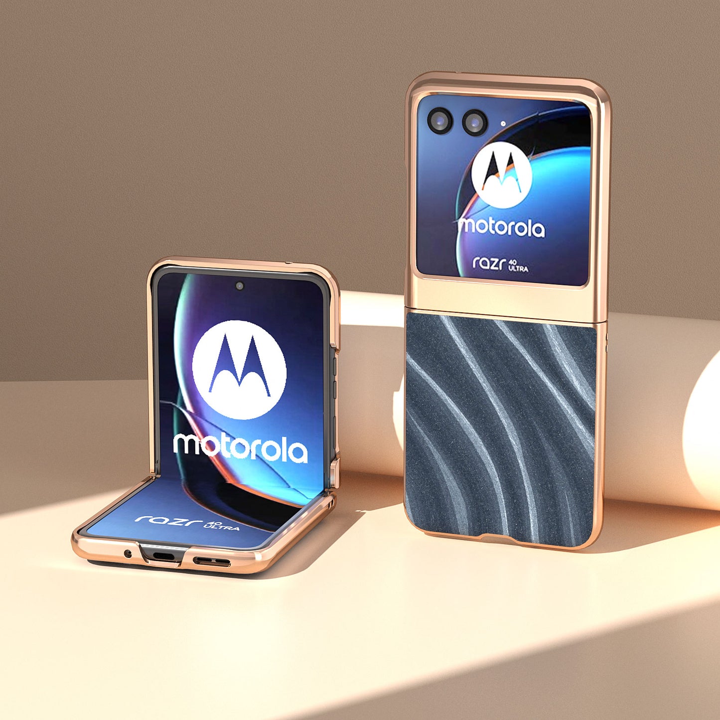 Milky Way Series for Motorola Razr 40 Ultra 5G Phone Case PU Leather + PC Nano Electroplating Cover - Blue