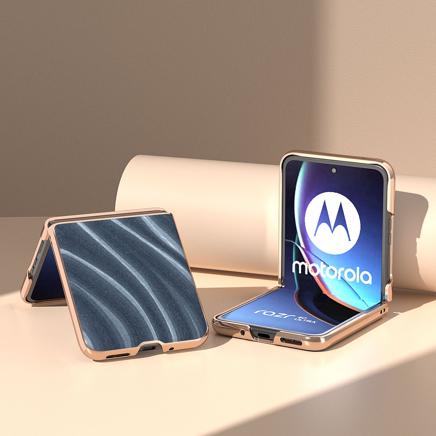 Milky Way Series for Motorola Razr 40 Ultra 5G Phone Case PU Leather + PC Nano Electroplating Cover - Blue