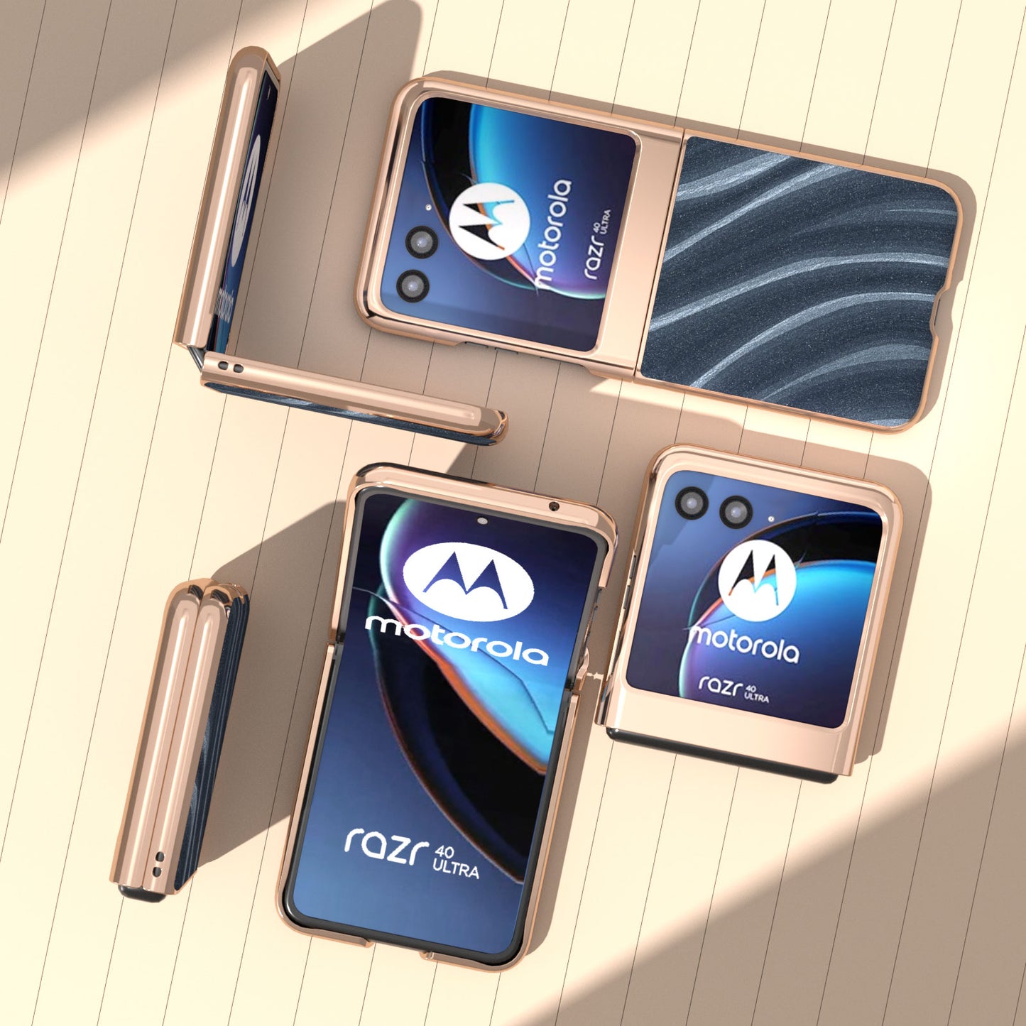 Milky Way Series for Motorola Razr 40 Ultra 5G Phone Case PU Leather + PC Nano Electroplating Cover - Blue