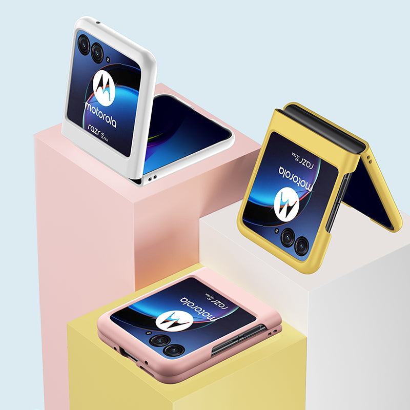 for Motorola Razr 40 Ultra 5G Phone Case Skin-touch PC Cover with Tempered Glass Rear Screen Protector - Dark Green