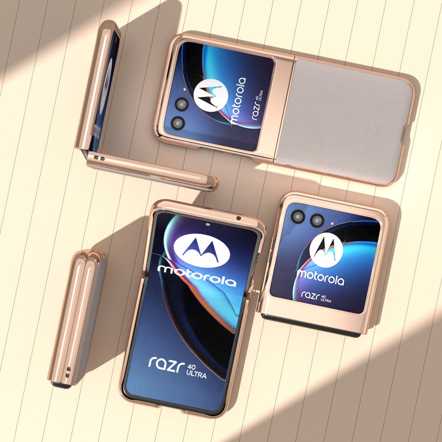 Uniqkart for Motorola Razr 40 Ultra 5G Nano Electroplating Phone Case Genuine Cow Leather+PC Phone Cover - Grey